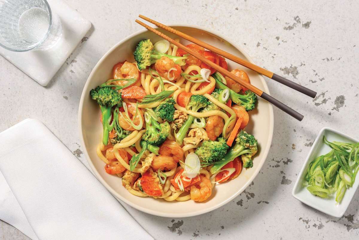 Umami Asian-Style Prawn Udon Noodles
