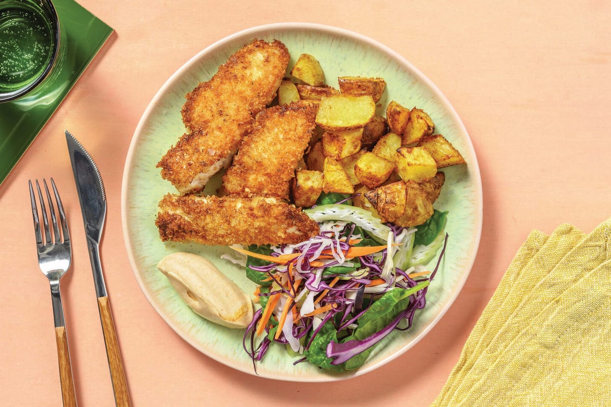 All-American Crumbed Chicken & Potatoes