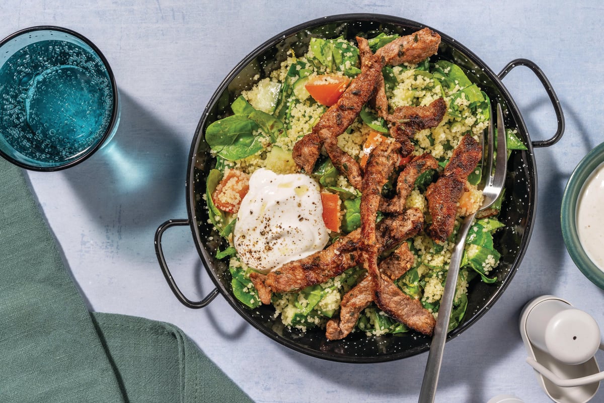 HelloHero: Greek-Style Beef & Veggie Couscous