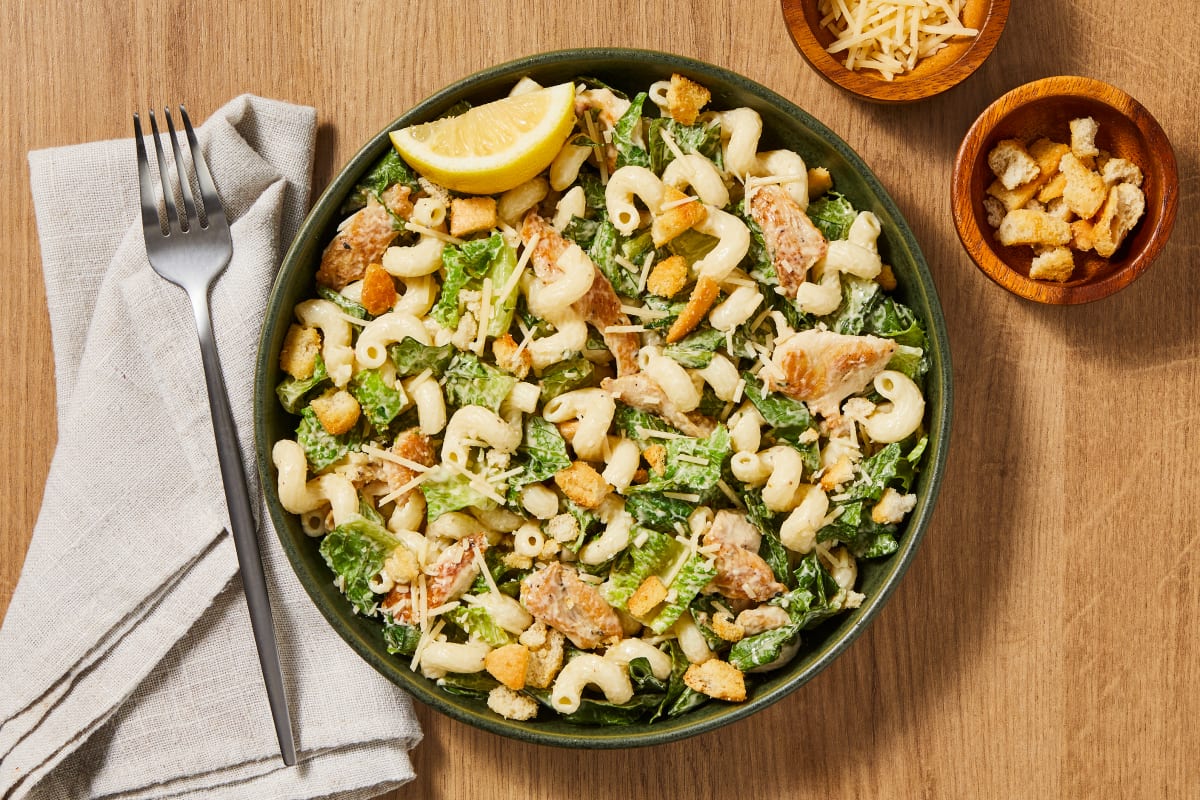 Lemony Chicken Caesar Pasta Salad