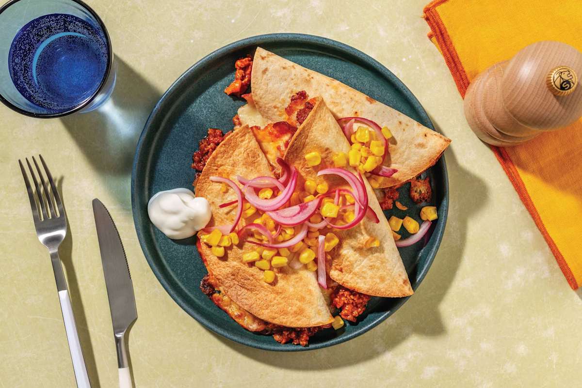 Loaded Beef & Veggie Quesadillas