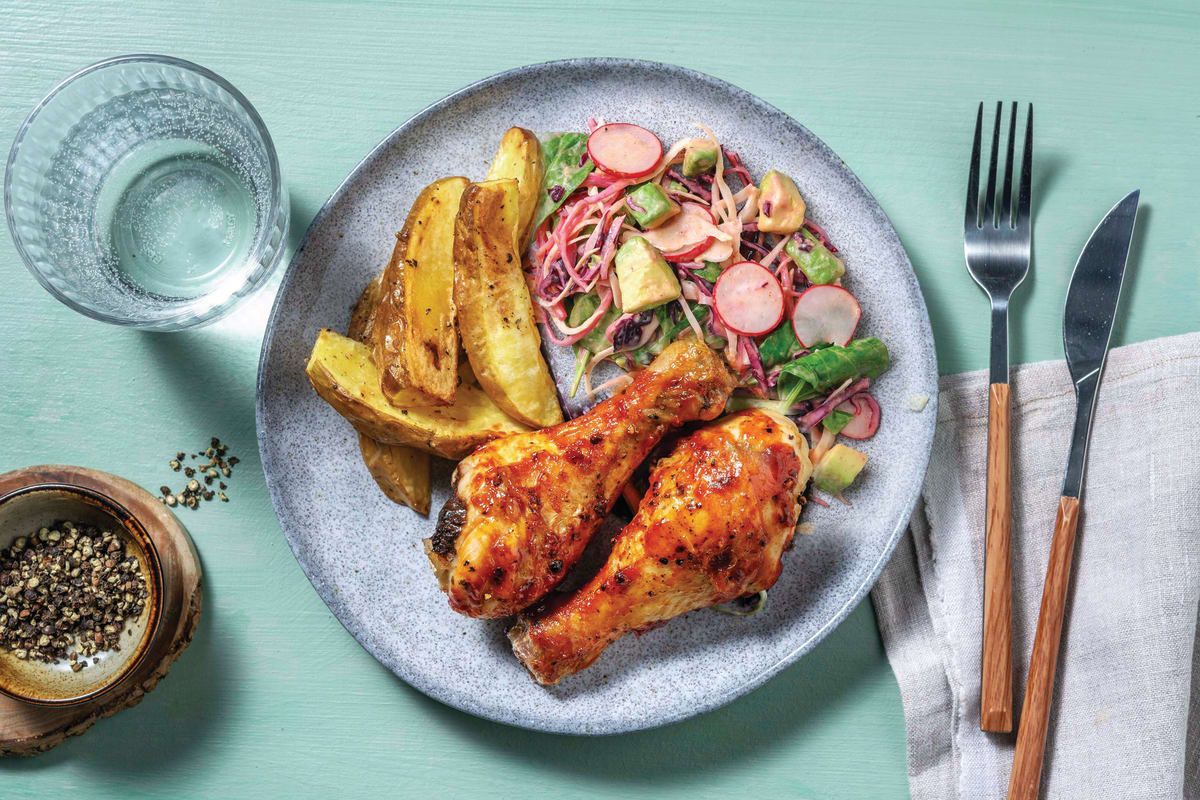 Sticky Sriracha-Glazed Chicken Drumsticks