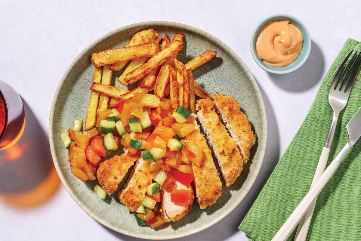 Caribbean Pork Schnitzel & Pineapple Salsa