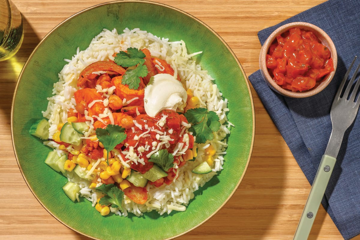 Chickpea & Veggie Burrito Rice Bowl 