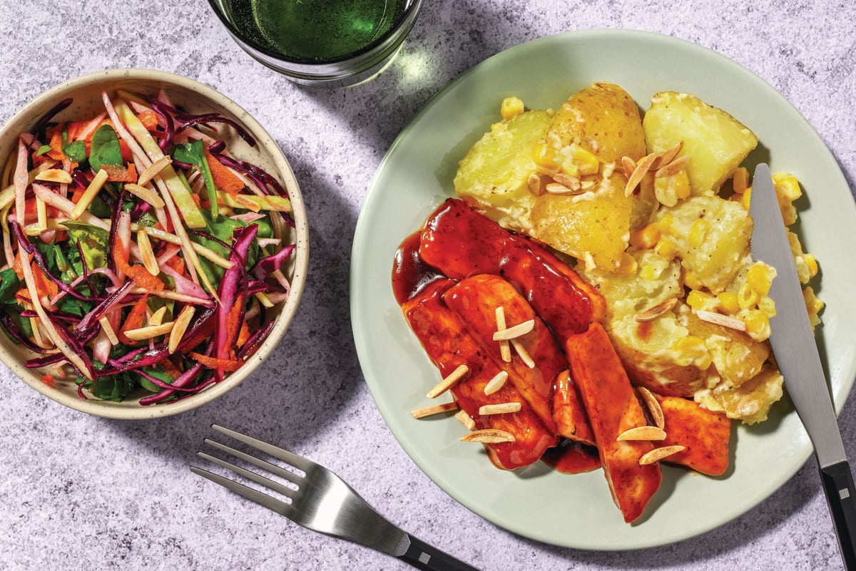 BBQ Cherry-Glazed Halloumi & Slaw