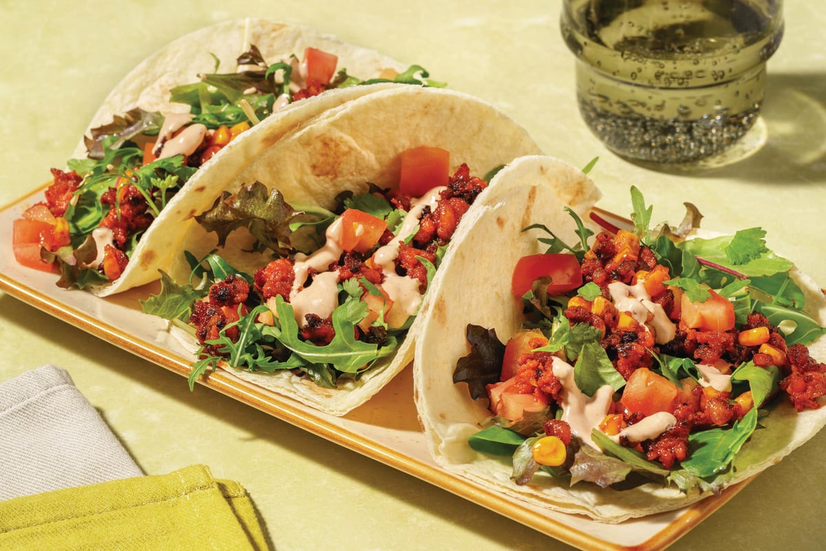 Caramelised Chorizo & Charred Corn Tacos
