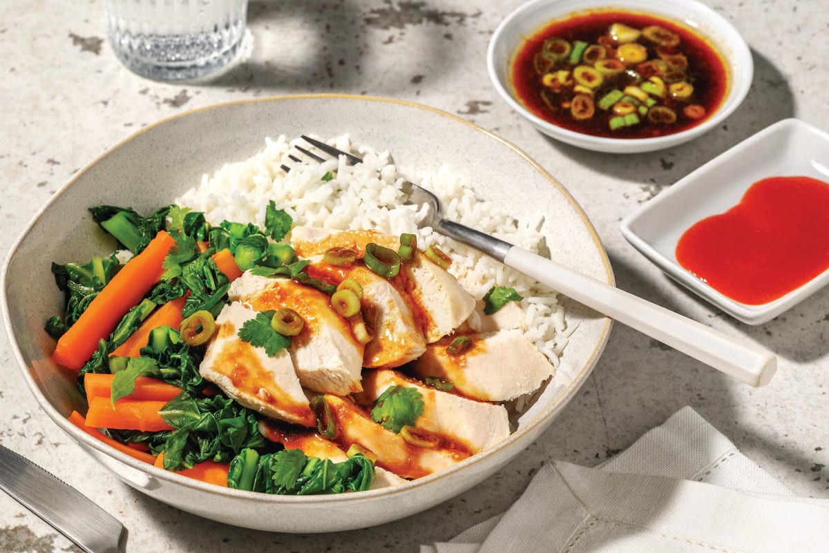 Double Poached Hainanese Chicken & Garlic Rice
