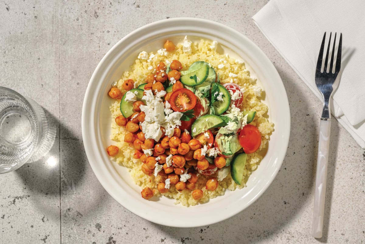 Easy As Chickpea Couscous & Greek Salad