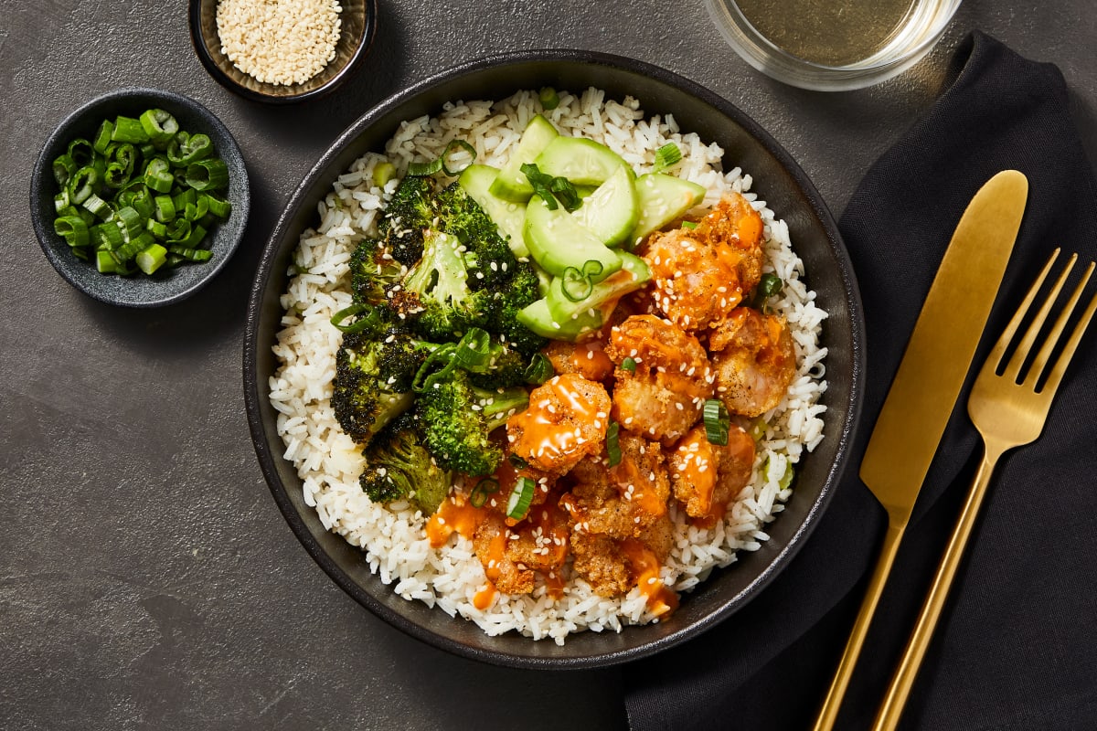 Sweet Heat Shrimp Tempura Bowls