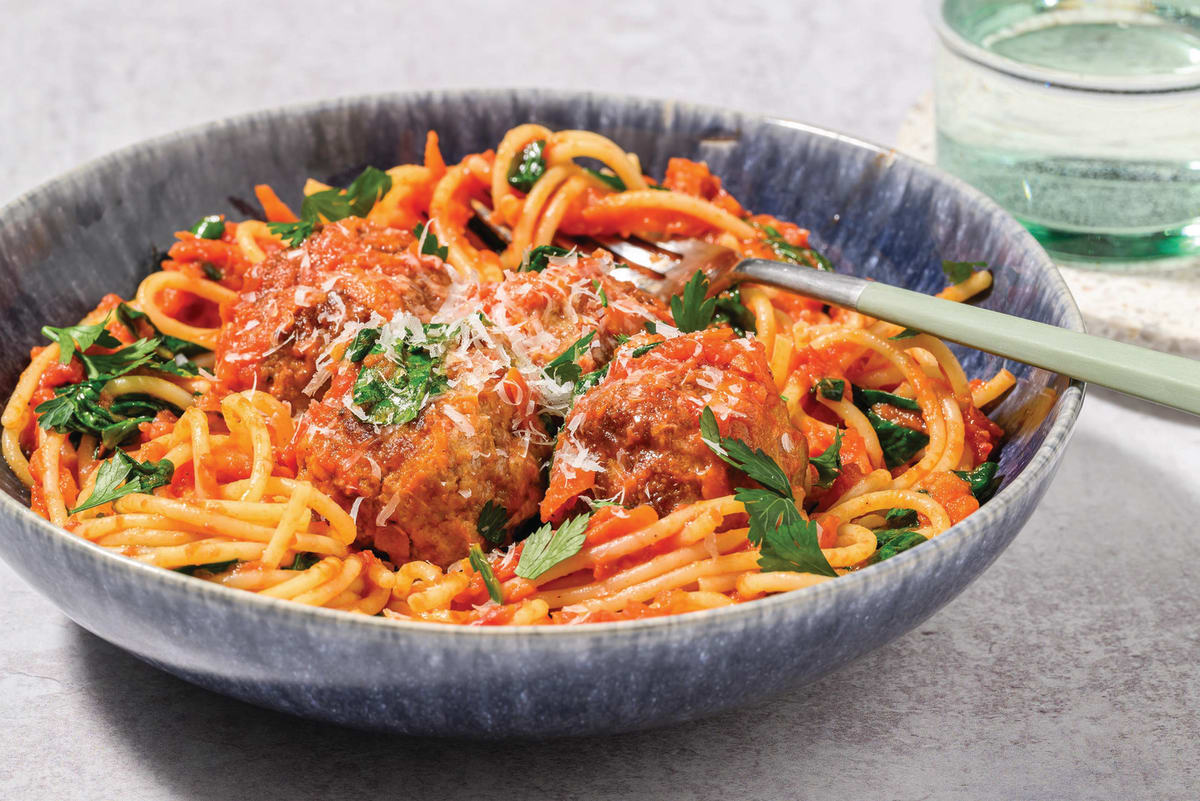 Lamb Meatballs & Slurp-Tastic Spaghetti