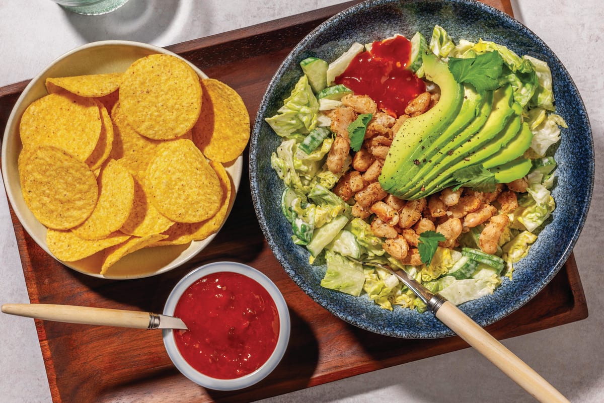 Cheesy Tex Mex Bean & Avocado Cos Salad