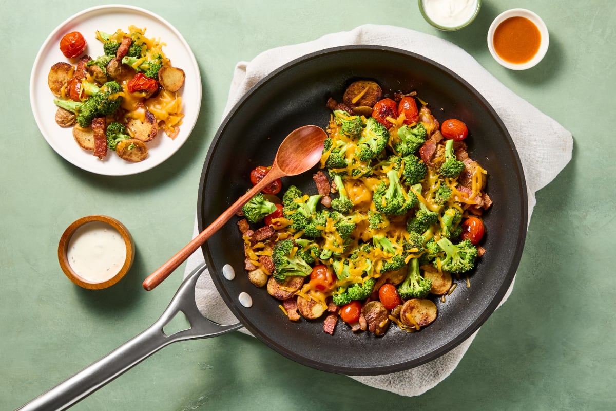 Loaded Potato, Broccoli & Bacon Skillet