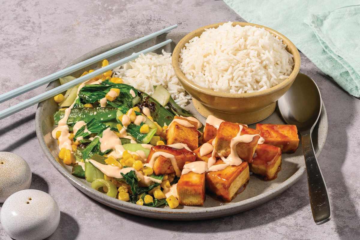 Korean-Style Tofu & Garlic Rice