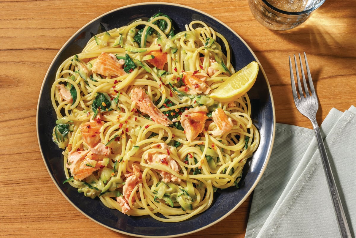 Creamy Lemon & Salmon Spaghetti