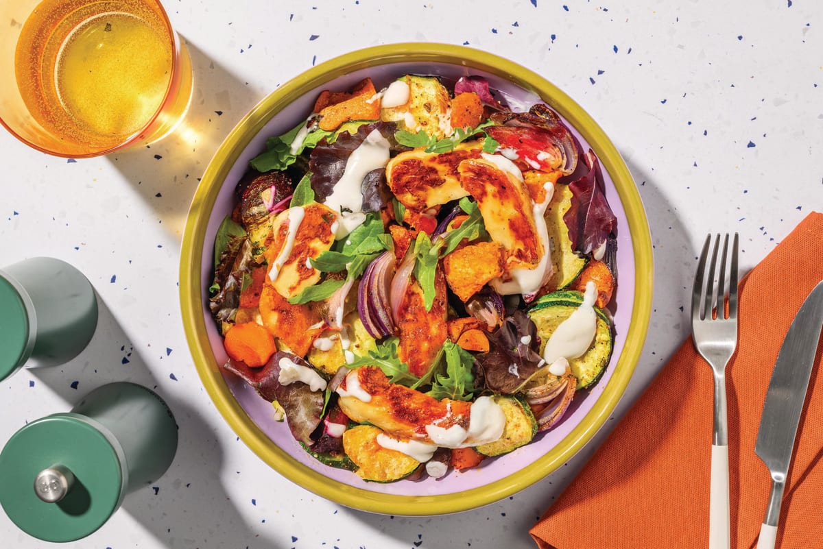 Double Honey Haloumi & Chermoula Veggie Toss