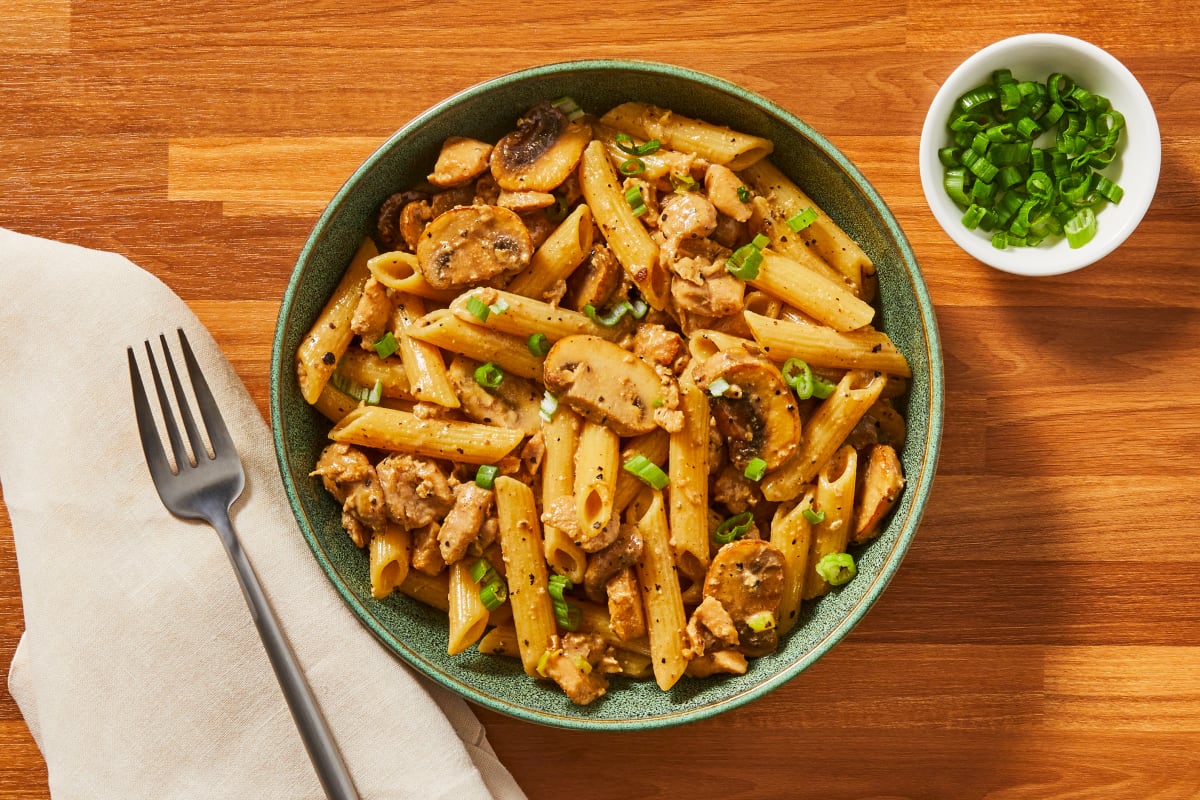 Creamy Garlic Chicken & Mushroom Penne Recipe | HelloFresh