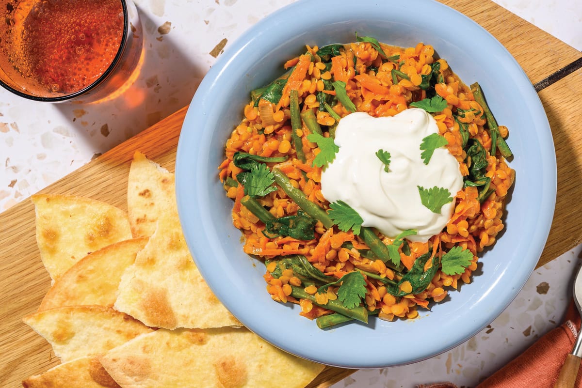 Coconut Lentil, Prawn & Green Bean Dhal