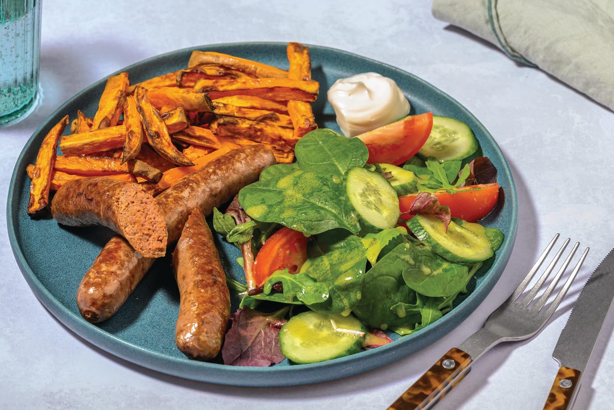 Beef Sausages & Honey Mustard Salad