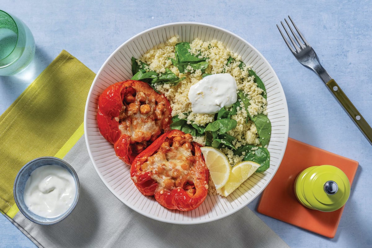 Chermoula Chickpea-Stuffed Capsicum