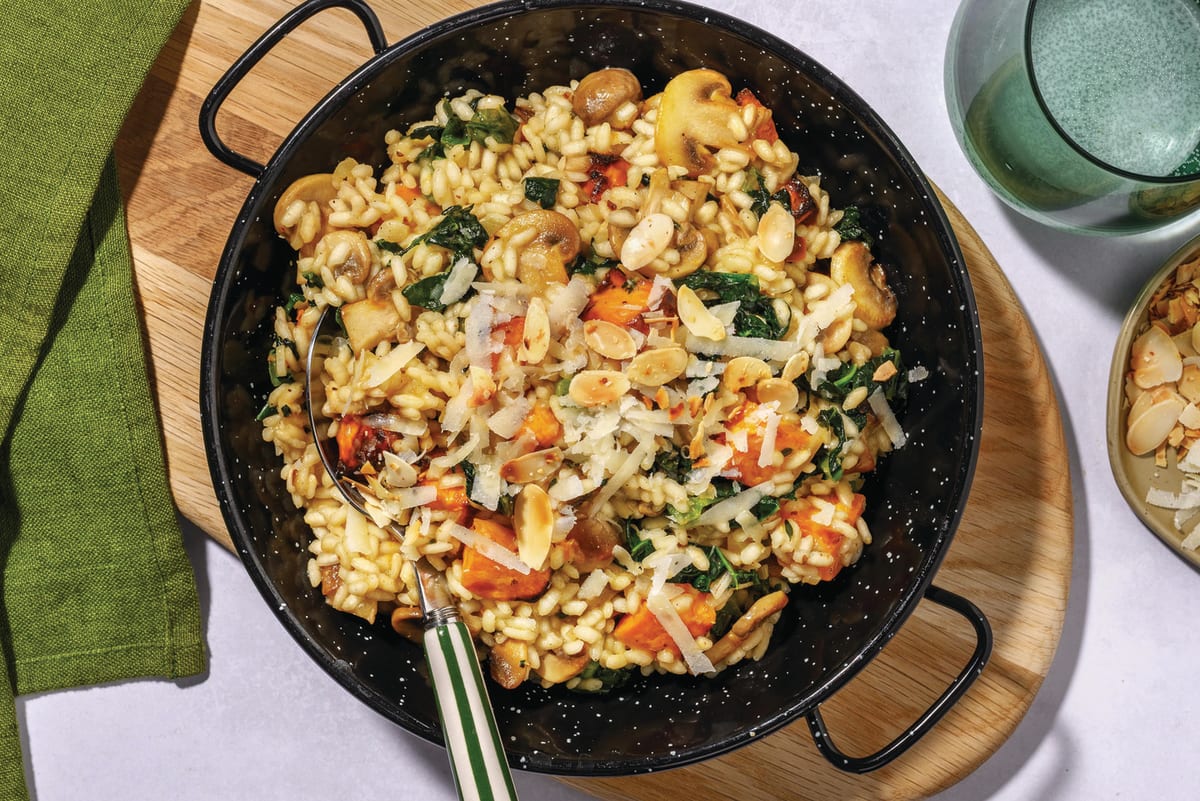 Roasted Sweet Potato & Mushroom Risotto 