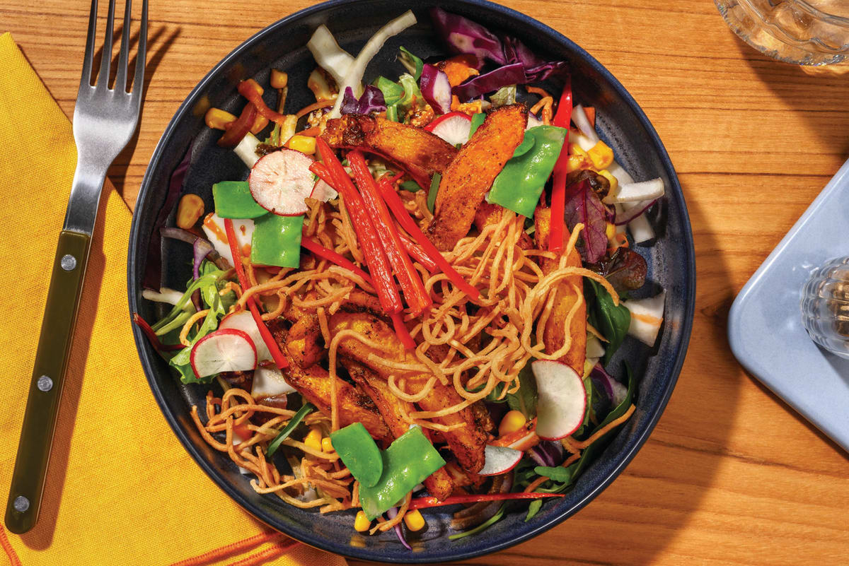 Asian BBQ Haloumi & Roast Pumpkin Slaw