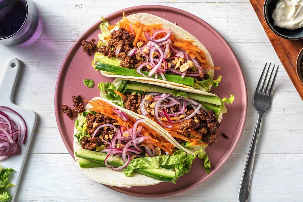 Sichuan Garlic Plant-Based Mince Tacos