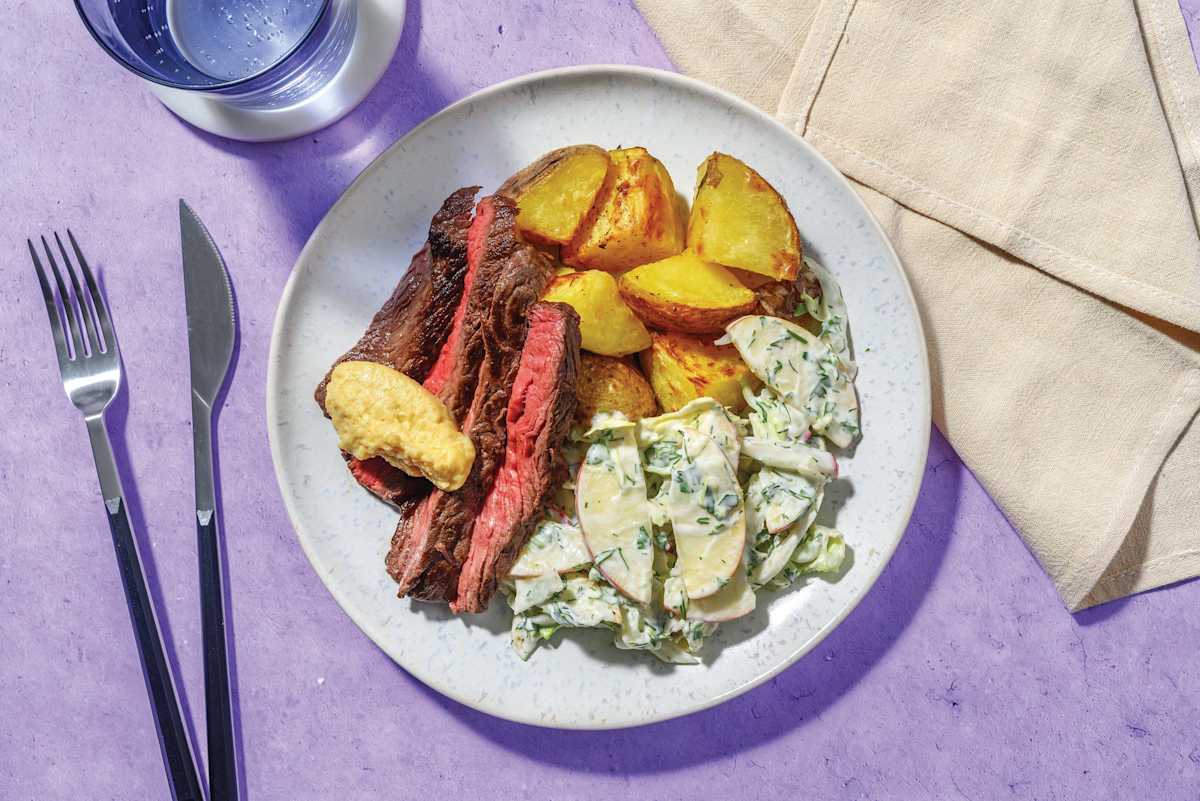 Double Rump Steak & Twice-Cooked Herby Potatoes