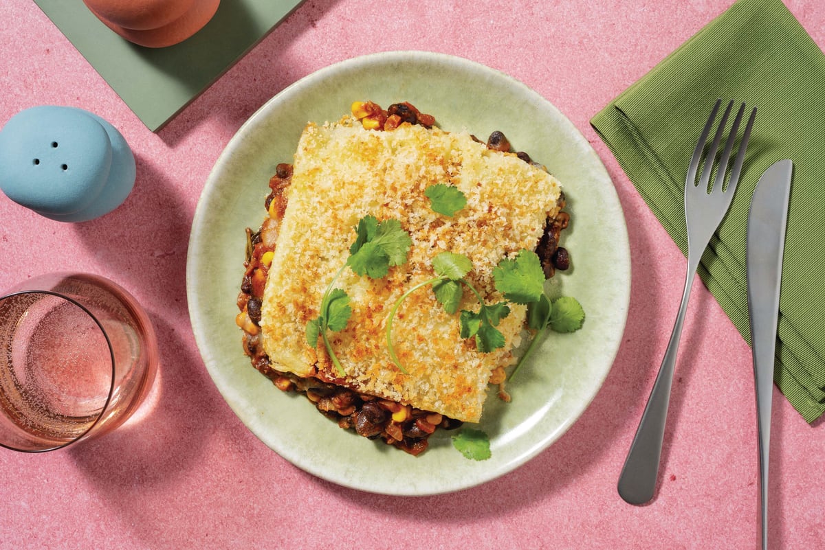Mexican Bacon, Bean & Veggie-Loaded Pie