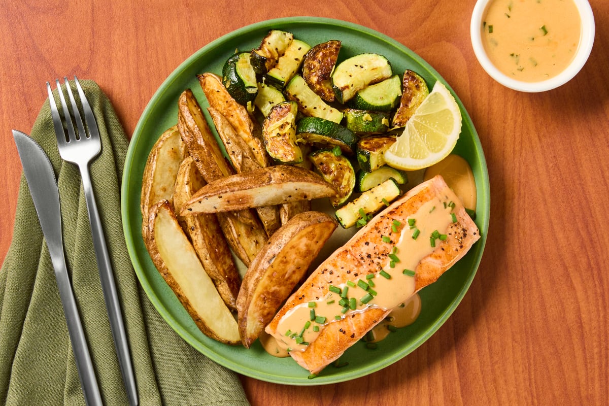 Salmon in Creamy Dijon Chive Sauce