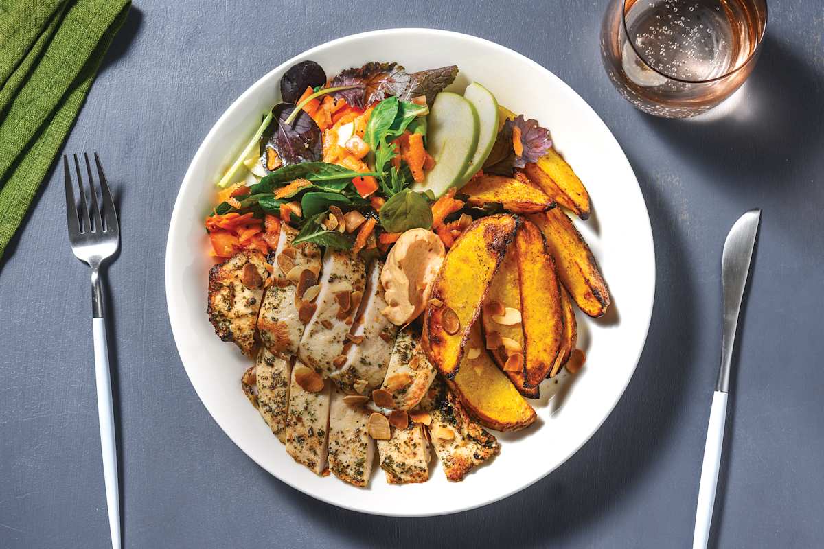 Garlicky Chicken & Potato Wedges