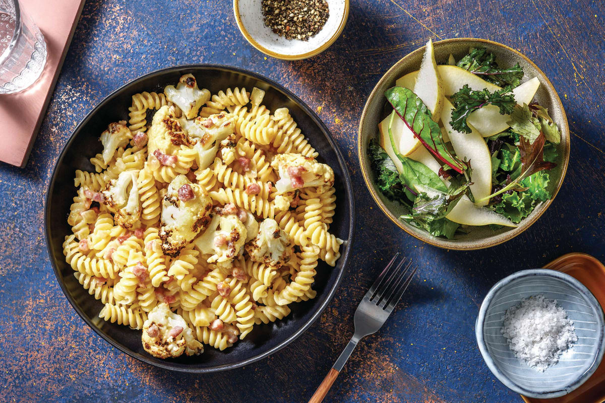 Creamy Bacon & Cauliflower Pasta