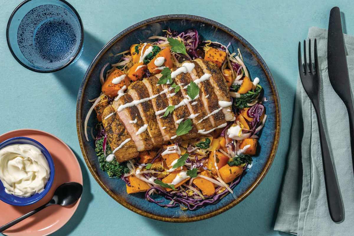 Smokey Halloumi & Roast Pumpkin Slaw