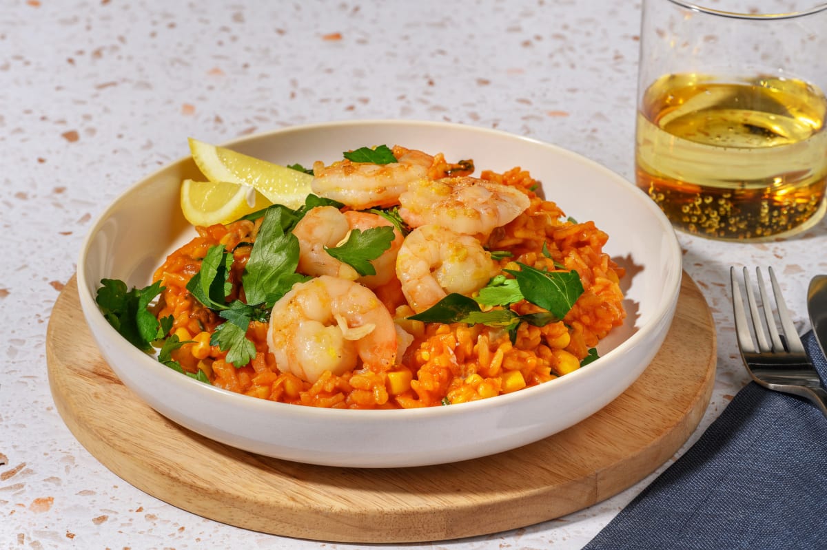Portuguese-Style Prawns, Chorizo & Tomato Rice