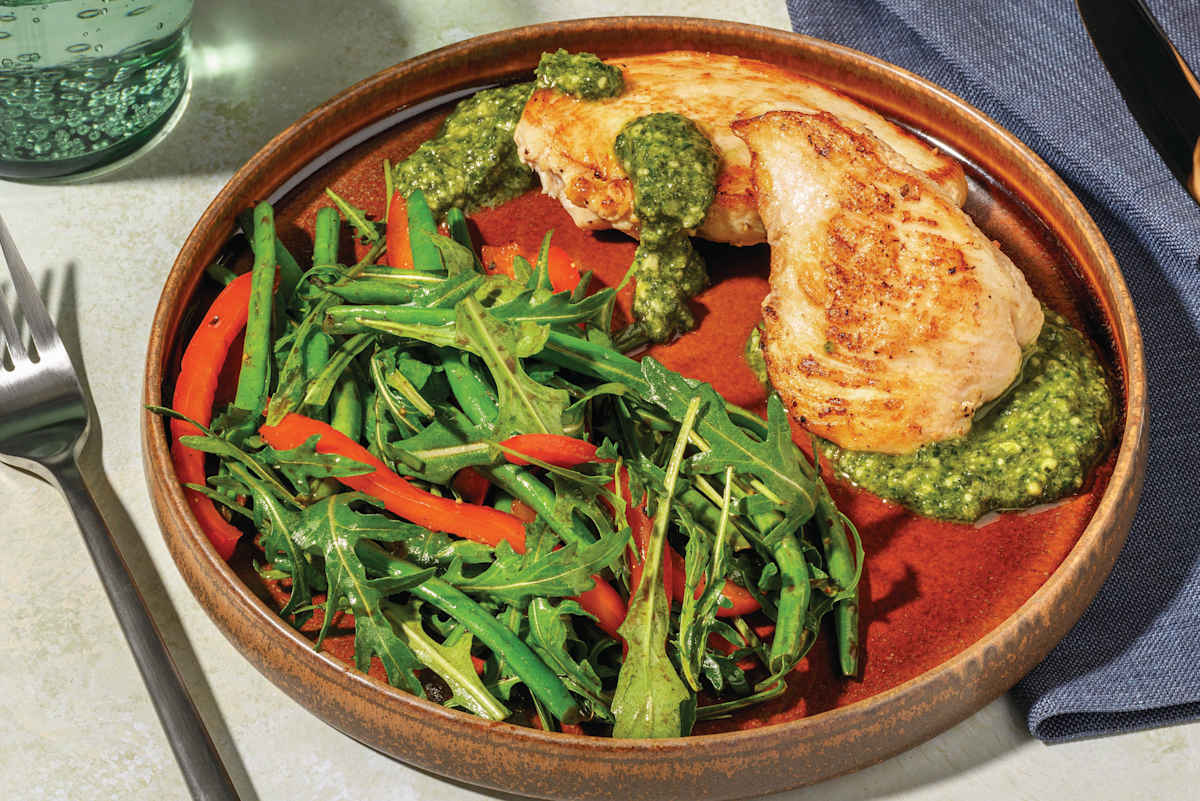 Double Seared Chicken & Basil Pesto