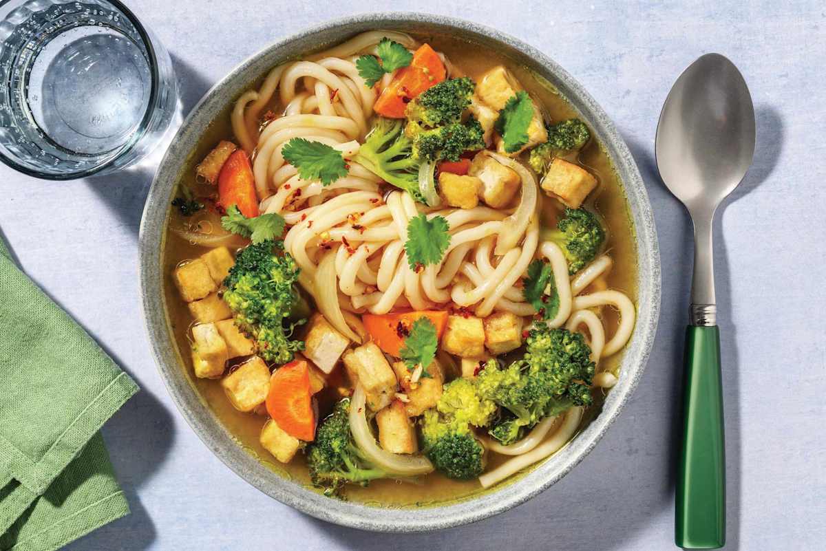 One-Pot Double Asian Tofu & Udon Soup