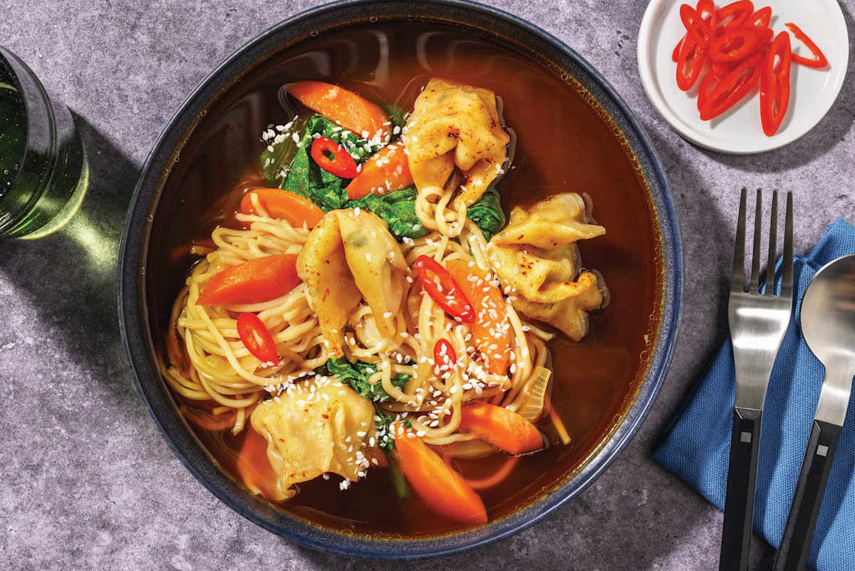 Double Prawn Wontons & Umami Veggie Soup