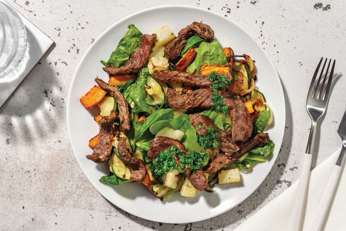 Herbed Halloumi & Roast Veggie Toss