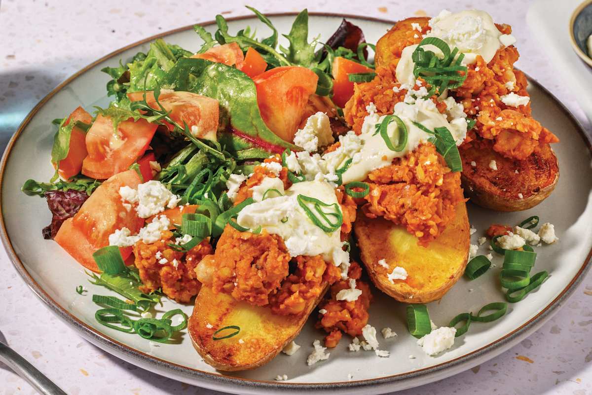 Smashed Chermoula Pork & Chickpea Spuds