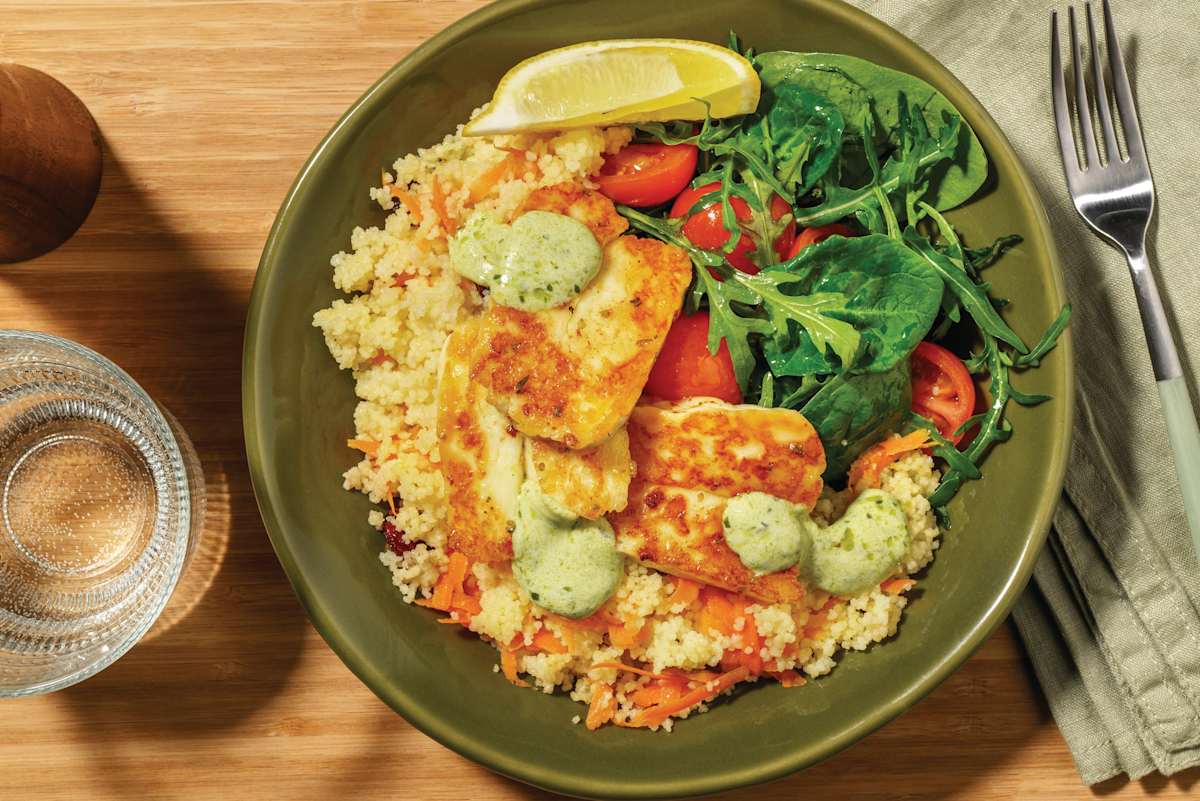 Zesty Haloumi, Beef Rump & Jewelled Couscous