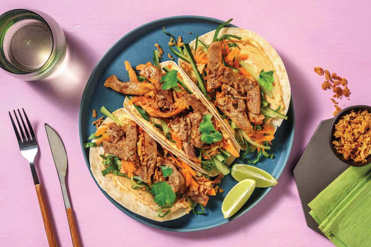Garlic Plant-Based Mince & Pea Pod Tacos