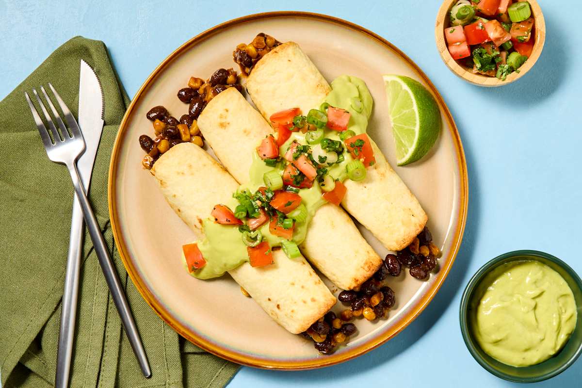 Vegan Spicy Black Bean & Corn Taquitos