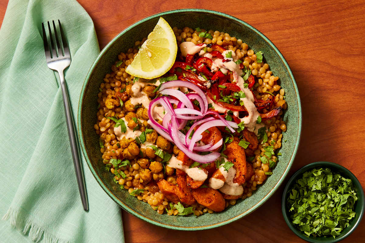 Shawarma-Spiced Chickpea Couscous Bowls