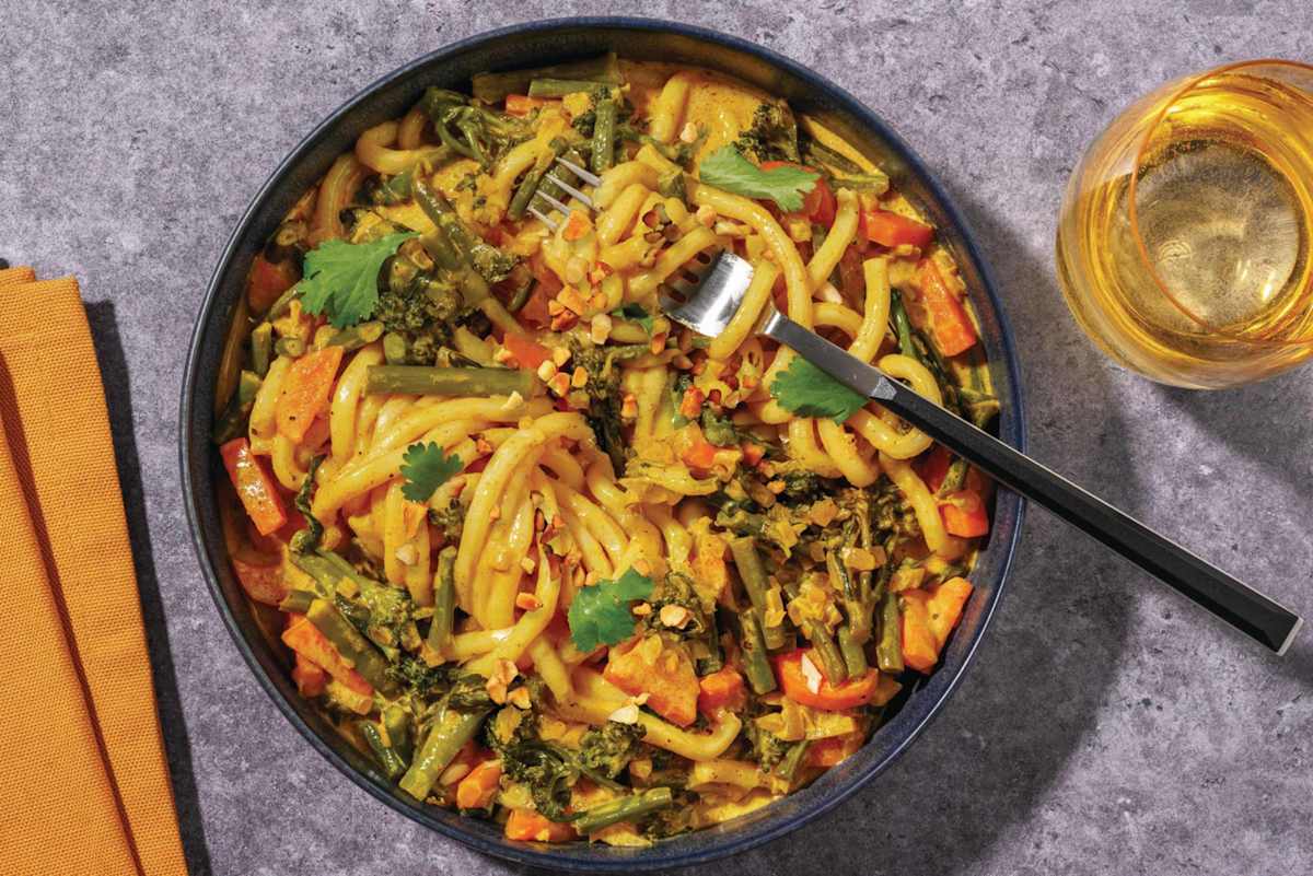 Golden Coconut Tofu & Veggie Udon Noodles