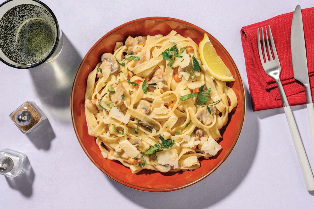 Creamy Mushroom & Rosemary Fettuccine