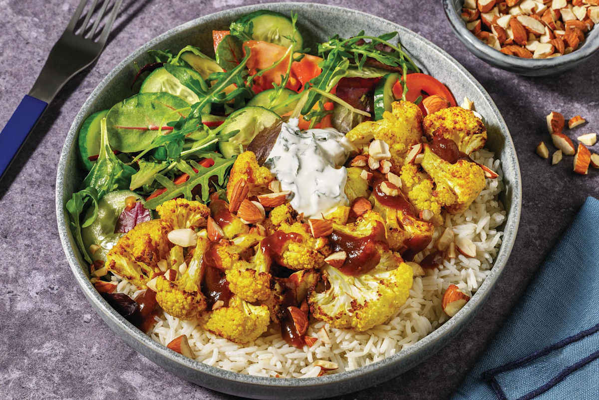 Indian-Spiced Cauliflower, Salmon & Cucumber Salad