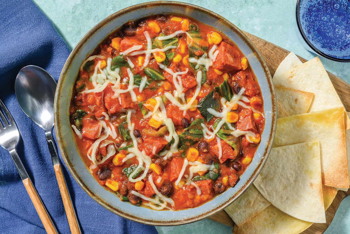 Tex-Mex Chicken, Chorizo & Black Bean Stew