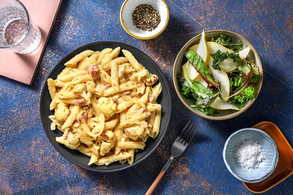 Creamy Bacon & Cauliflower Pasta