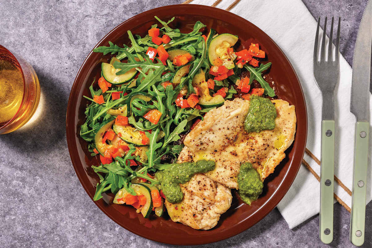 Double Seared Chicken & Plant-Based Basil Pesto
