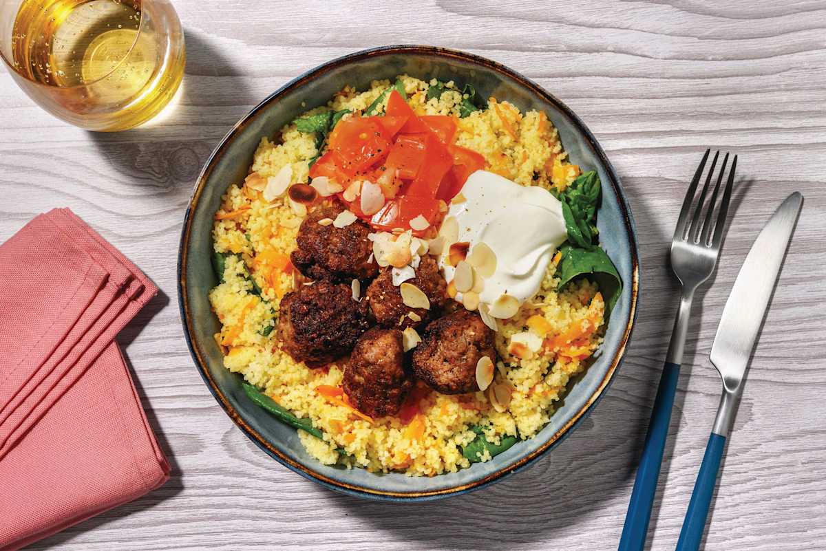 Spiced Beef Meatballs & Carrot Couscous