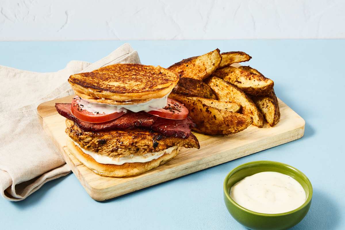 Chicken & Bacon Garlic Bread Sandwiches